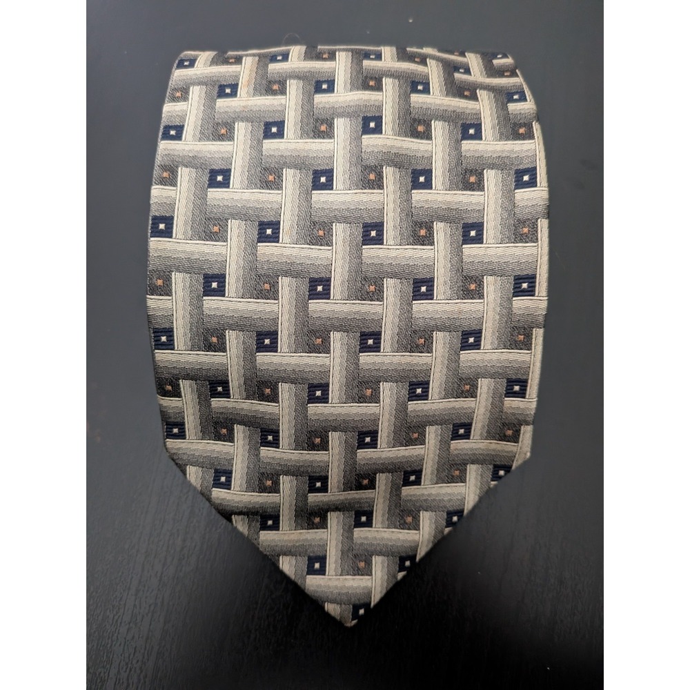 Roberto Villini Collezioni‎ Silk Tie Necktie 60" Abstract Geometric Green Multi